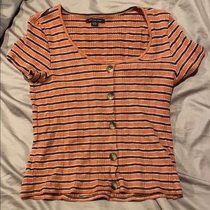 American Eagle ribbed striped tshirt